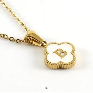 Gold and White Pendant Necklace